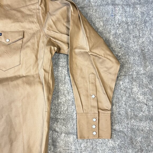Wrangler Western Snap Shirt 2XT Tall Men's Brown Pearl Snap Long Sleeve - Picture 6 of 13